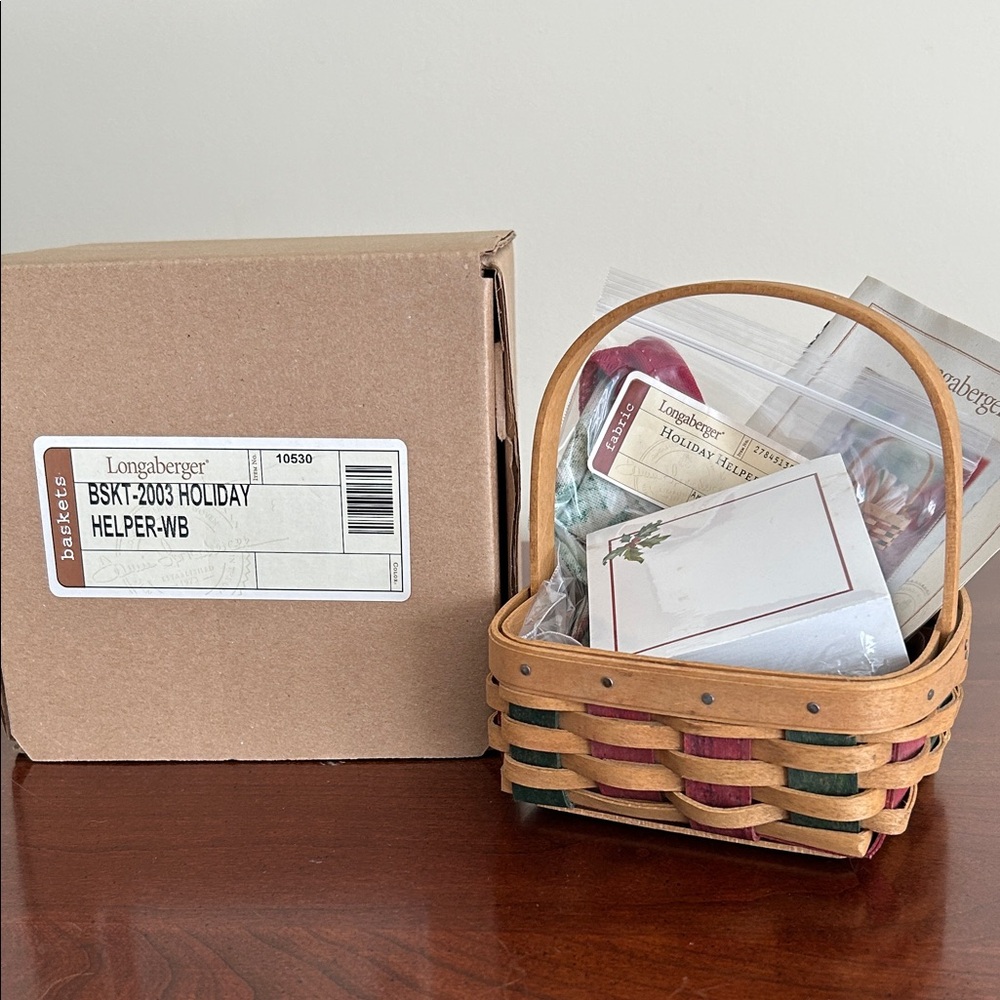 Longaberger 2003 Holiday Helper basket bundle